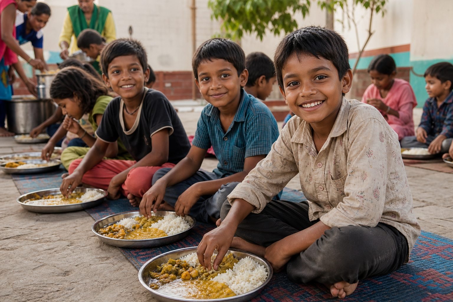 Community meal setting